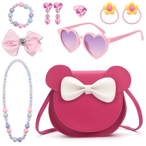 RSXING Kinder Umhängetasche Mädchen - Nette Rundes Ohr Bowknot CrossBody Bag - Kinder Handtaschen Prinzessin Mini Taschen Geschenke für 3 4 5 6 jährige Mädchen(rosa) von RSXING