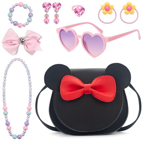 RSXING Kinder Umhängetasche Mädchen - Nette Rundes Ohr Bowknot CrossBody Bag - Kinder Handtaschen Prinzessin Mini Taschen Geschenke für 3 4 5 6 jährige Mädchen von RSXING