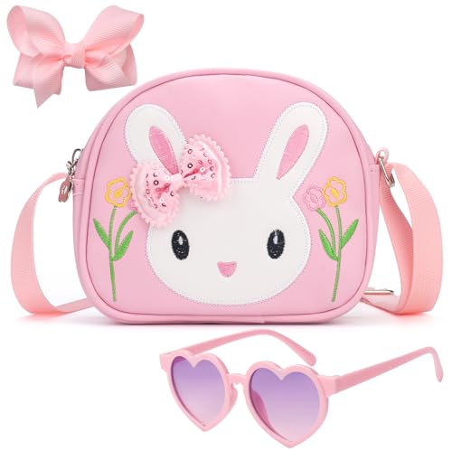 RSXING Kleines Mädchen Kaninchen Handtasche - Kinder Hase Geldbörse Spielzeug Crossbody Messenger Umhängetasche für Geburtstag von RSXING