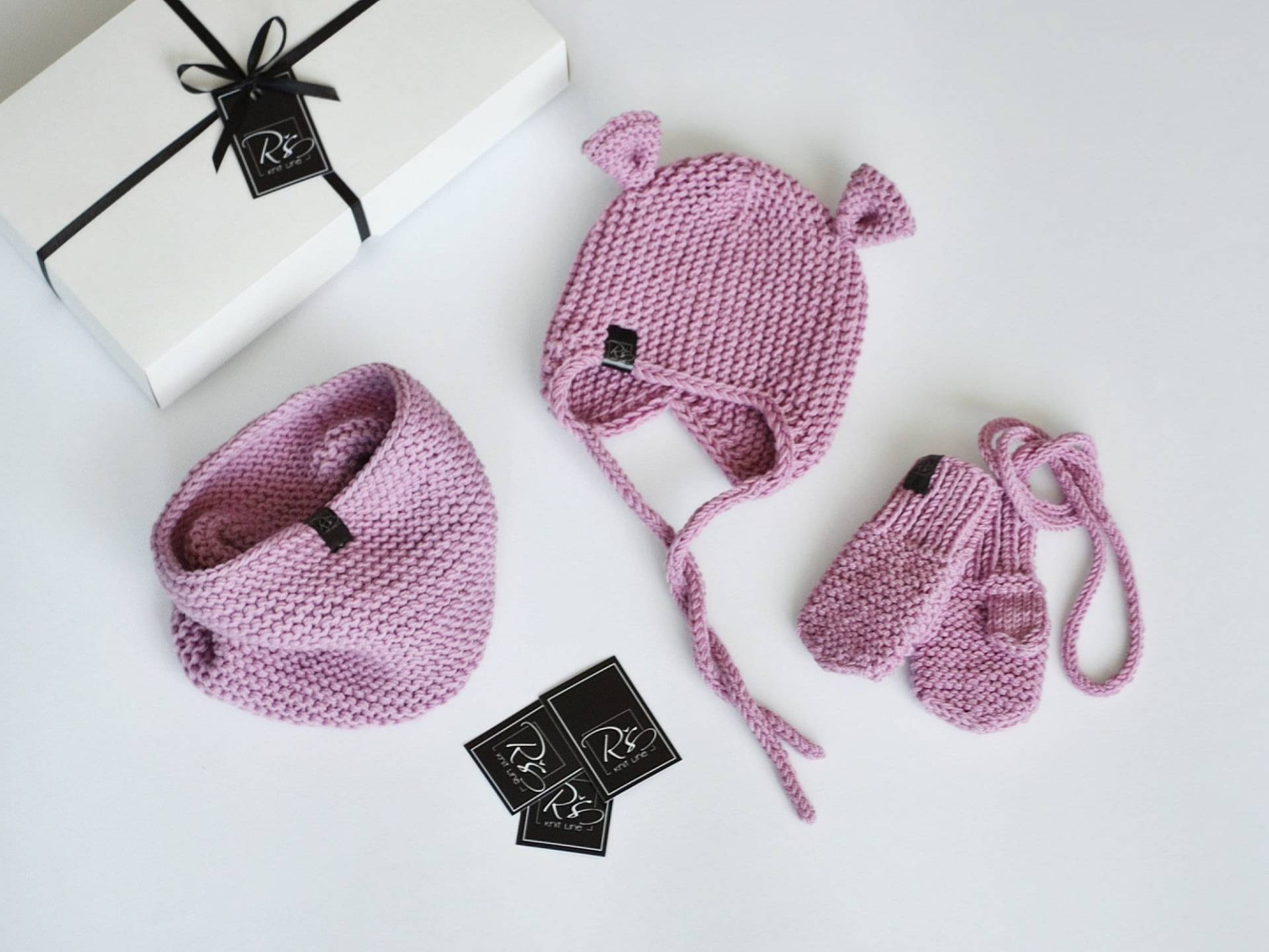 Merinowolle Set Für Kinder - Baby Winter Gestrickte Babymütze Handschuhe Und Schal Wintermütze Kleinkind Wolle von RSknitline