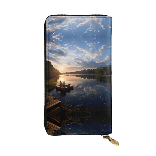 Geldbörse aus Leder, voll bedrucktes Design, strapazierfähiges Kunstleder, Metall-Reißverschluss, mehrere Kartenfächer und Geldfach, perfekt für elegante Männer oder Frauen, ein stilvolles und von RTCVXZDSA