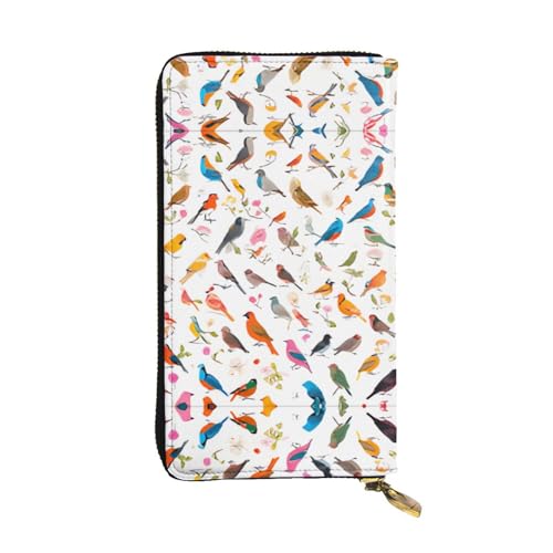 Geldbörse aus Leder mit Blumen und Hasen – vollständig bedrucktes Design, strapazierfähiges Kunstleder, Metall-Reißverschluss, mehrere Kartenfächer und Geldfach, perfekt für elegante Männer oder von RTCVXZDSA