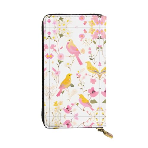 Geldbörse aus Leder mit Eulenzweigen, vollständig bedrucktes Design, strapazierfähiges Kunstleder, Metall-Reißverschluss, mehrere Kartenfächer und Geldfach, perfekt für elegante Männer oder Frauen von RTCVXZDSA