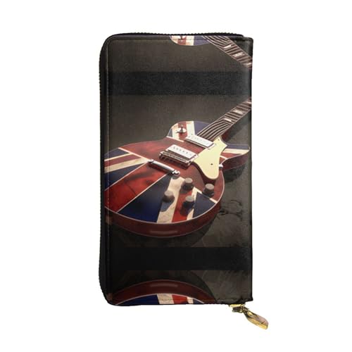 Leder-Geldbörse mit britischer Flagge, vollständig bedrucktes Design, strapazierfähiges Kunstleder, Metall-Reißverschluss, mehrere Kartenfächer und Geldfach, perfekt für elegante Männer oder Frauen von RTCVXZDSA