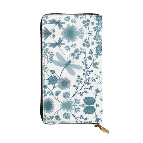 Libellen-Geldbörse aus Leder – vollständig bedrucktes Design, strapazierfähiges Kunstleder, Metall-Reißverschluss, mehrere Kartenfächer und Geldfach, perfekt für elegante Männer oder Frauen, ein von RTCVXZDSA