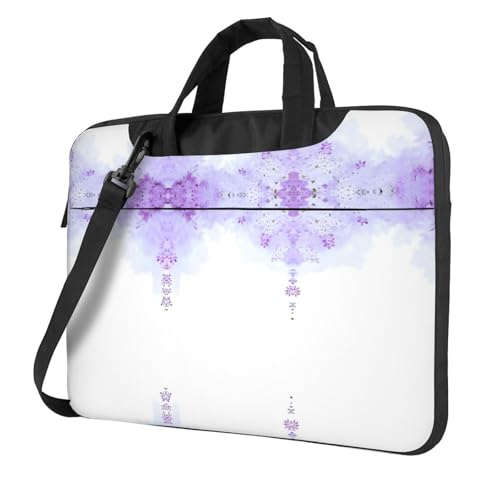 RTCVXZDSA Framing Lilac Flowers In Blossom Stilvolle Laptoptasche mit Volldruck-Design, leichte und schützende 600D Oxford-Polyester-Tasche mit weichem Futter, perfekt für Arbeit, Reisen und Schule von RTCVXZDSA