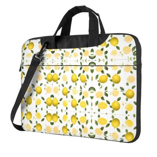 RTCVXZDSA Fresh Tropical Lemons Stilvolle Laptoptasche mit Volldruck-Design – leichte und schützende 600D Oxford Polyester Tasche mit weichem Futter, perfekt für Arbeit, Reisen und Schule, Schwarz von RTCVXZDSA