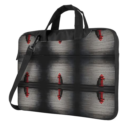 RTCVXZDSA Graffiti-Laptop-Tasche mit buntem Ziegelstein-Design, leichte und schützende 600D-Oxford-Polyester-Tasche mit weichem Futter, perfekt für Arbeit, Reisen und Schule, Schwarz , 13 inch von RTCVXZDSA