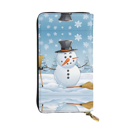 RTCVXZDSA Merry Xmas Geldbörse aus Leder – vollständig bedrucktes Design, strapazierfähiges Kunstleder, Metall-Reißverschluss, mehrere Kartenfächer und Geldfach, perfekt für elegante Männer oder von RTCVXZDSA