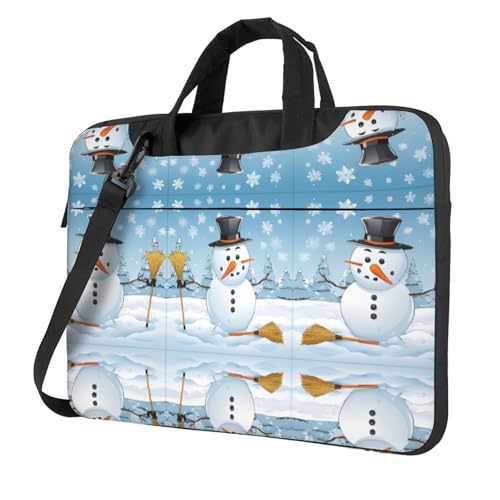 RTCVXZDSA Merry Xmas Stilvolle Laptoptasche mit Volldruck-Design – leichte und schützende 600D-Oxford-Polyester-Tasche mit weichem Futter, perfekt für Arbeit, Reisen und Schule, Schwarz , 14 inch von RTCVXZDSA