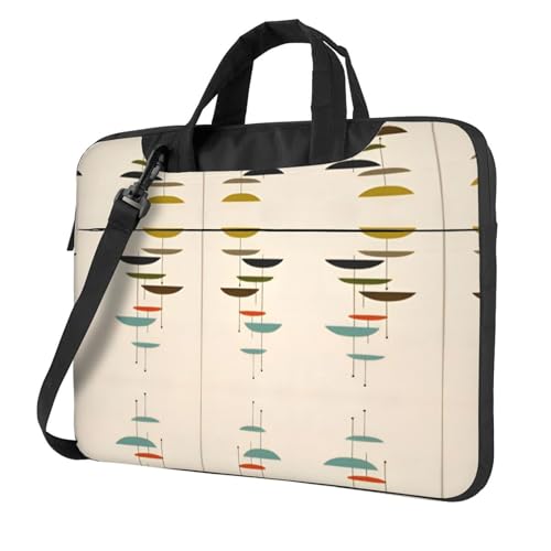 RTCVXZDSA Mid Century Modern Prints Stilvolle Laptoptasche mit Volldruck-Design – leichte und schützende 600D Oxford-Polyester-Tasche mit weichem Futter, perfekt für Arbeit, Reisen und Schule, Schwarz von RTCVXZDSA