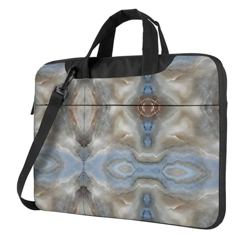 RTCVXZDSA Onyx Stone Pale Blue Stilvolle Laptoptasche mit Volldruck-Design - Leichte und schützende 600D Oxford Polyester Tasche mit weichem Futter, perfekt für Arbeit, Reisen & Schule, Schwarz , 13 von RTCVXZDSA