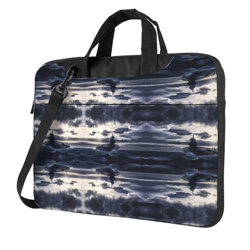 RTCVXZDSA Riesige Nuklearschiff-Laptop-Tasche mit Volldruck-Design, leichte und schützende 600D-Oxford-Polyester-Tasche mit weichem Futter, perfekt für Arbeit, Reisen und Schule, Schwarz , 13 inch von RTCVXZDSA