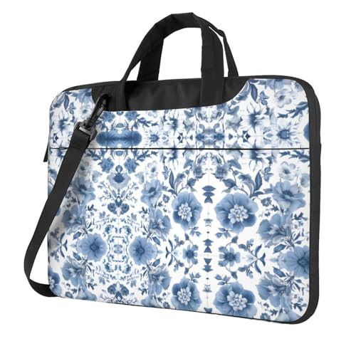 RTCVXZDSA Stilvolle Laptoptasche mit Blumenkräutern und krautigen Pflanzen, mit Volldruck-Design, leichte und schützende 600D-Oxford-Polyester-Tasche mit weichem Futter, perfekt für Arbeit, Reisen und von RTCVXZDSA