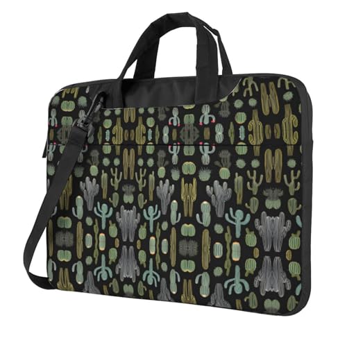 RTCVXZDSA Stilvolle Laptoptasche mit Blumenmotiv – leichte und schützende 600D-Oxford-Polyester-Tasche mit weichem Futter, perfekt für Arbeit, Reisen und Schule, Schwarz , 15.6 inch von RTCVXZDSA