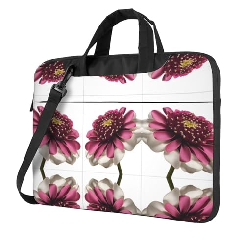 RTCVXZDSA Stilvolle Laptoptasche mit Rosenblüten-Design – leichte und schützende 600D-Oxford-Polyester-Tasche mit weichem Futter, perfekt für Arbeit, Reisen und Schule, Schwarz , 15.6 inch von RTCVXZDSA