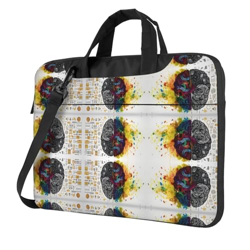 RTCVXZDSA Stilvolle Laptoptasche mit Volldruck-Design, leichte und schützende 600D-Oxford-Polyester-Tasche mit weichem Futter, perfekt für Arbeit, Reisen und Schule, Schwarz , 13 inch von RTCVXZDSA