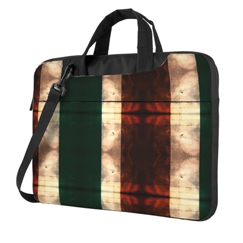 RTCVXZDSA Stilvolle Laptoptasche mit irischer Flagge, Volldruck-Design, leichte und schützende 600D-Oxford-Polyester-Tasche mit weichem Futter, perfekt für Arbeit, Reisen und Schule, Schwarz , 13 inch von RTCVXZDSA