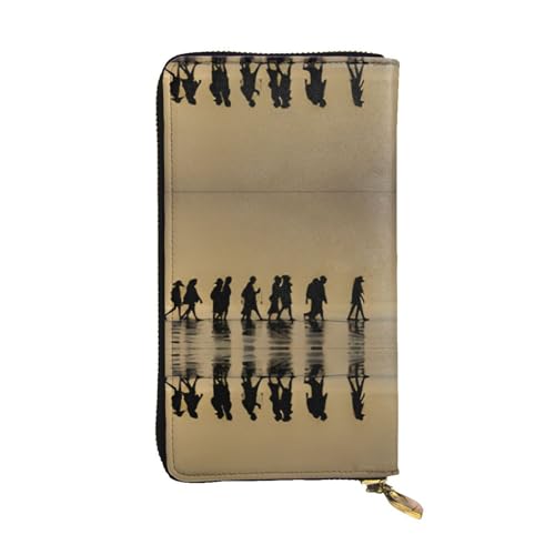 RTCVXZDSA Viele Zombie-Ledergeldbörsen – vollständig bedrucktes Design, strapazierfähiges Kunstleder, Metall-Reißverschluss, mehrere Kartenfächer und Geldfach, perfekt für elegante Männer oder Frauen von RTCVXZDSA