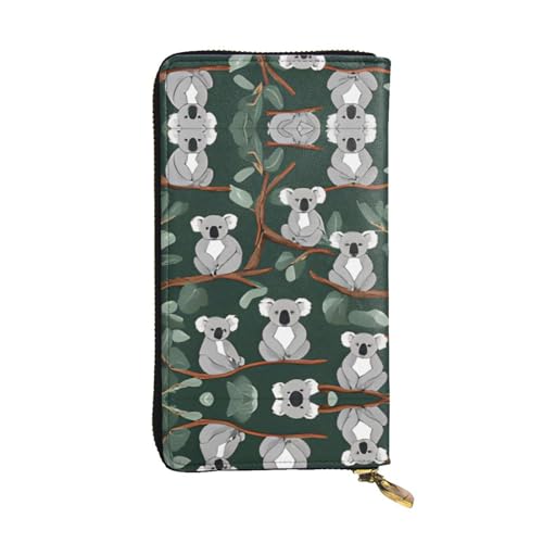 Schöne Koala-Ledergeldbörse – vollständig bedrucktes Design, strapazierfähiges Kunstleder, Metall-Reißverschluss, mehrere Kartenfächer und Geldfach, perfekt für elegante Männer oder Frauen, ein von RTCVXZDSA
