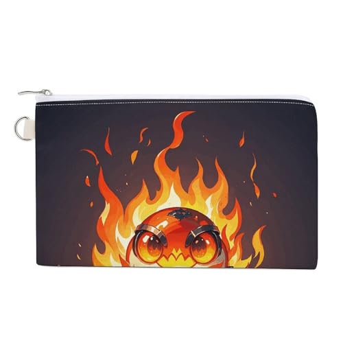 Fantasy Green Libelle Münzbörse Canvas Geldbörse Niedliche Kleingeldbörse Kleine Aufbewahrungstasche mit Reißverschluss, Flame Ball Gamer, Einheitsgröße, Blumen und Tiere von RTFGHJS