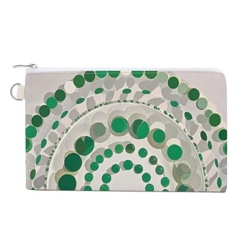Ghosts Dance with Magic Coin Purse Canvas Wallet Cute Change Purse Small Storage Bag with Zipper, Grüner Kreis, Einheitsgröße, Blumen und Tiere von RTFGHJS