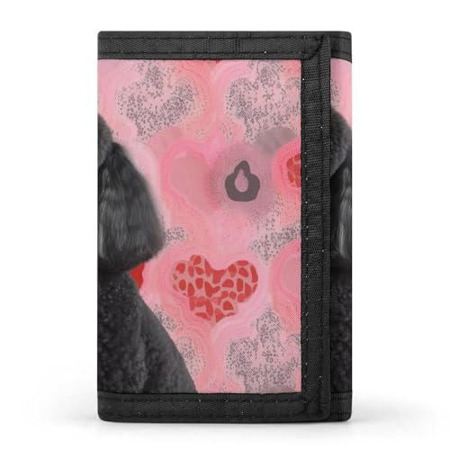 RTFGHJS Dreifach gefaltete Geldbörse für Herren, Pudel Hunde, Münzgeldbörse, schmal, Geldklammer, Kreditkartenetui mit 8 Kartenfächern, Pudelhunde, Einheitsgröße, Modern von RTFGHJS