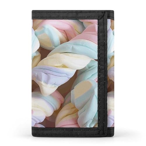 RTFGHJS Dreifach gefaltete Geldbörse für Herren, bunte Heißluftballon-Münzgeldbörse, schlanke Geldklammer, Kreditkartenetui mit 8 Kartenfächern, Haufen Marshmallows, Einheitsgröße, Modern von RTFGHJS