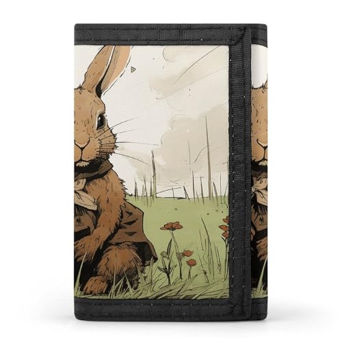 RTFGHJS Dreifach gefaltete Geldbörse für Herren, ein braunes Kaninchen-Münzgeldbörse, schlanke Geldklammer, Kreditkartenetui mit 8 Kartenfächern, Ein braunes Kaninchen, Einheitsgröße, Modern von RTFGHJS