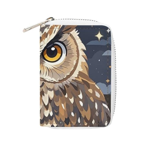 RTFGHJS Ghosts Dance with Magic PU Leather Card Holder - Slim Durable Credit Card Organizer for Men & Women, Eulenmuster, 16x11.5cm von RTFGHJS