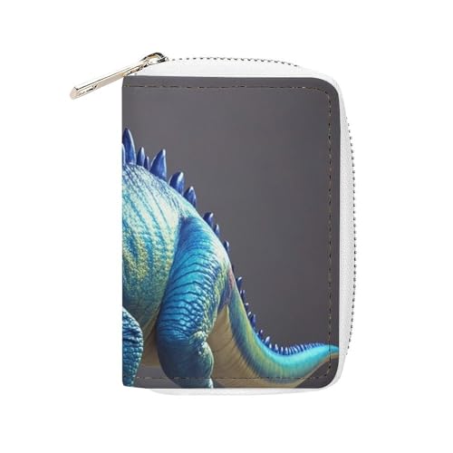 RTFGHJS Ghosts Dance with Magic PU Leather Card Holder - Slim Durable Credit Card Organizer for Men & Women, Grüner Dinosaurier-Stil, 16x11.5cm von RTFGHJS