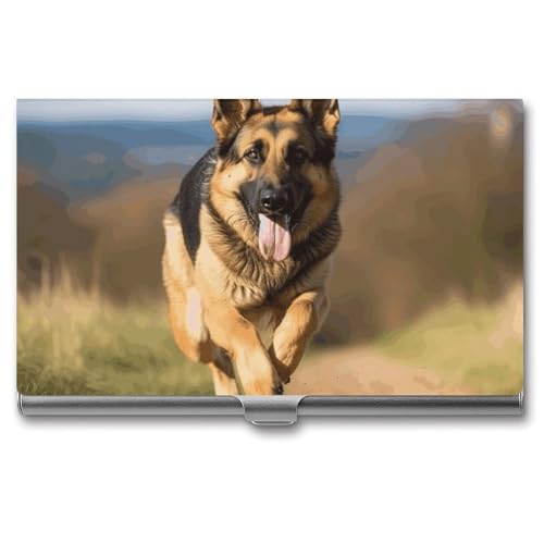 RTFGHJS Handgezeichnetes Groundhog Visitenkartenhalter, Metall, schmal, Namenskartenetui, Taschenkartenhalter für Frauen oder Männer, Namenskarten Booklet für Profis, Führungskräfte, Laufender von RTFGHJS