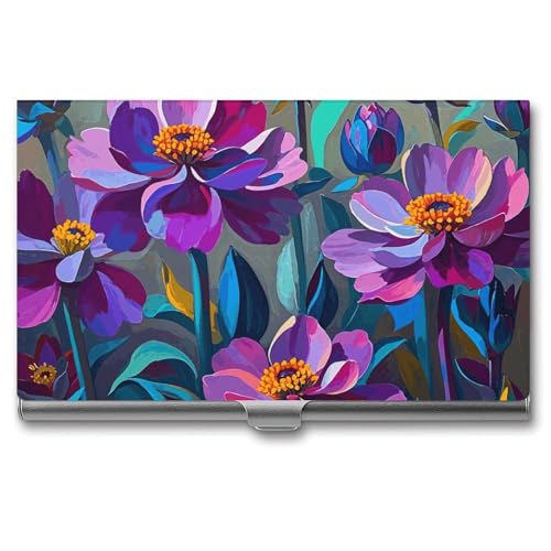 RTFGHJS Haustier Hund Aufkleber Visitenkartenhalter Metall Slim Namenskartenetui Tasche Kartenhalter für Frauen oder Männer Namenskarten Booklet für Profis, Führungskräfte, Abstrakter Hintergrund und von RTFGHJS