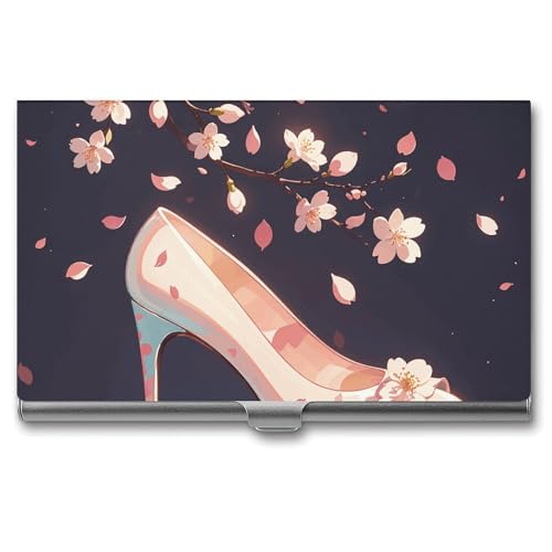 RTFGHJS Haustier Hund Aufkleber Visitenkartenhalter Metall Slim Namenskartenetui Tasche Kartenhalter für Frauen oder Männer Namenskarten Booklet für Profis, Führungskräfte, Crystal High Heels, von RTFGHJS