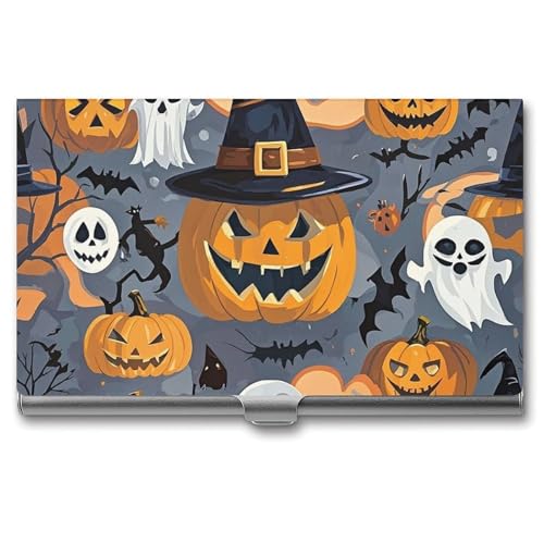 RTFGHJS Jumping Dolphin Visitenkartenhalter Metall Slim Namenskartenetui Pocket Karten Halter für Frauen oder Männer Namenskarten Booklet für Profis, Führungskräfte, The Wandering Ghost, Einheitsgröße von RTFGHJS