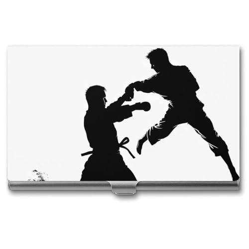 RTFGHJS Kickboxing Visitenkartenhalter Metall Slim Namenskartenetui Pocket Karten Halter für Frauen oder Männer Namenskarten Booklet für Profis, Führungskräfte, Kickboxen, Einheitsgröße von RTFGHJS