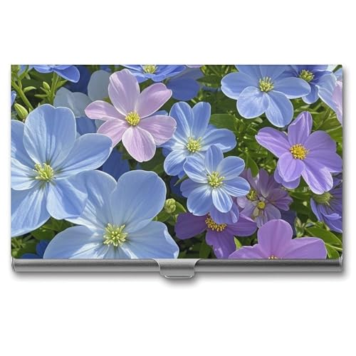 RTFGHJS Romantischer Sonnenuntergang Flugzeug Visitenkartenhalter Metall Slim Namenskartenetui Taschenkartenhalter für Frauen oder Männer Namenskarten Booklet für Profis, Führungskräfte, Blaue, von RTFGHJS