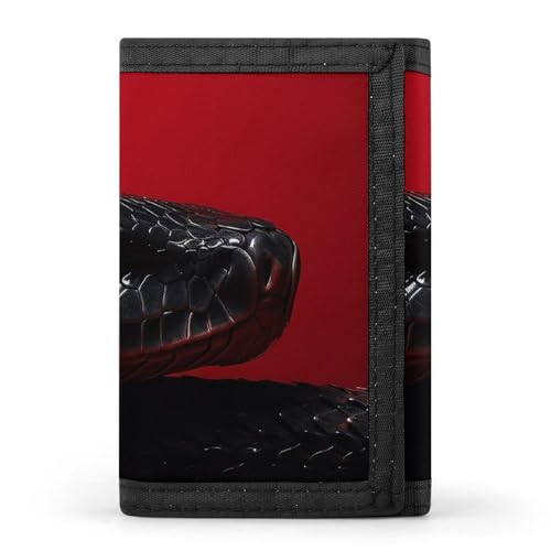RTFGHJS Trifold Wallet für Herren, Anime Sky Münzgeldbörse, schlanke Geldklammer Kreditkartenetui mit 8 Kartenfächern, Rotäugige Schlange, Einheitsgröße, Modern von RTFGHJS