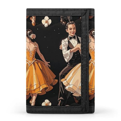 RTFGHJS Trifold Wallet für Herren Deutschland Flagge Adler Münzbörse Slim Geldklammer Kreditkartenetui mit 8 Kartenfächern, Ballsaal Dance kleines Muster, Einheitsgröße, Modern von RTFGHJS