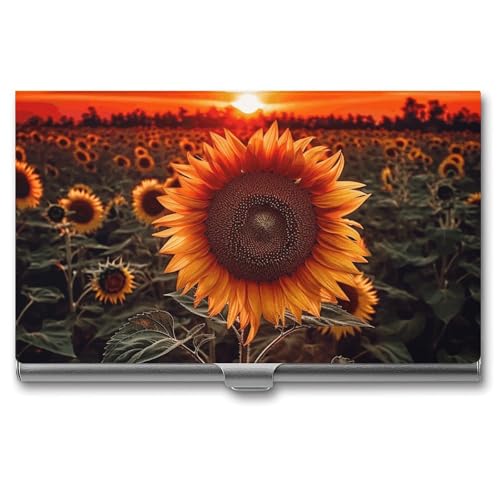 RTFGHJS View of Fantasy River Mushroom Visitenkartenhalter Metall Slim Namenskartenetui Tasche Kartenhalter für Frauen oder Männer Namenskarten Booklet für Profis, Führungskräfte, Sonnenuntergang von RTFGHJS