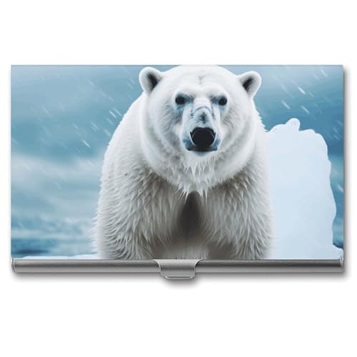 RTFGHJS Visitenkartenetui mit afrikanischem Tier-Leopard, Metall, schmal, Namenskartenetui, Taschenkartenhalter für Frauen oder Männer, Namenskarten Booklet für Profis, Führungskräfte, Cool Animal von RTFGHJS