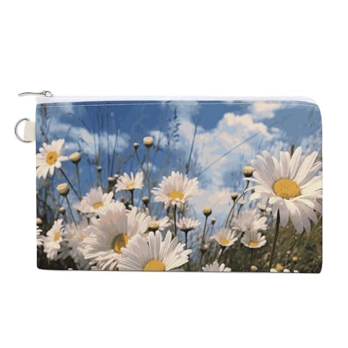 Schöne Gänseblümchen Münzbörse Canvas Geldbörse Niedliche Kleingeldbörse Kleine Aufbewahrungstasche mit Reißverschluss, Schöne Gänseblümchen, Einheitsgröße, Blumen und Tiere von RTFGHJS