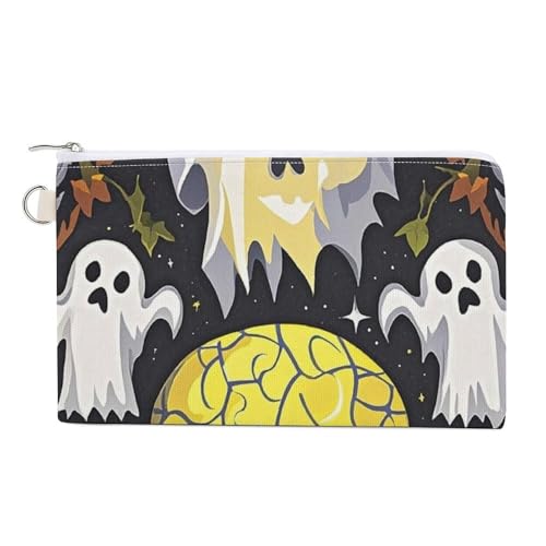 Schöne Geldbörse mit Gänseblümchen-Motiv, Segeltuch, niedliches Kleingeld, kleine Aufbewahrungstasche mit Reißverschluss, Gelber Totenkopf, Einheitsgröße, Blumen und Tiere von RTFGHJS