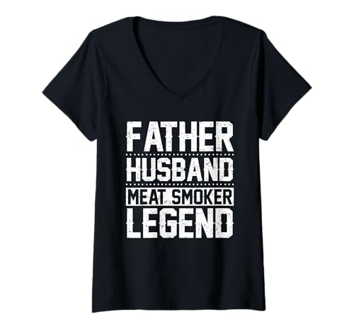 Damen Vater Ehemann Fleischraucher Legende Lustiger Griller Pitmaster T-Shirt mit V-Ausschnitt Damen Vater Ehemann Fleischraucher Legende Lustiger Griller Pitmaster T-Shirt mit V-Ausschnitt von RTG Meatsmoker Grilling Smoker Designs