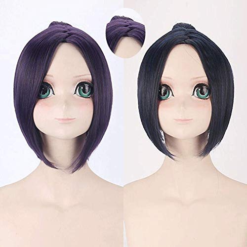 Wig for Matching Clothes Dressing Up Masquerade Cos Wig Tutor Reborn Colombe Skull Anime Wig 064-2 Color:Pl-064-2 Black Purple von RTGFS