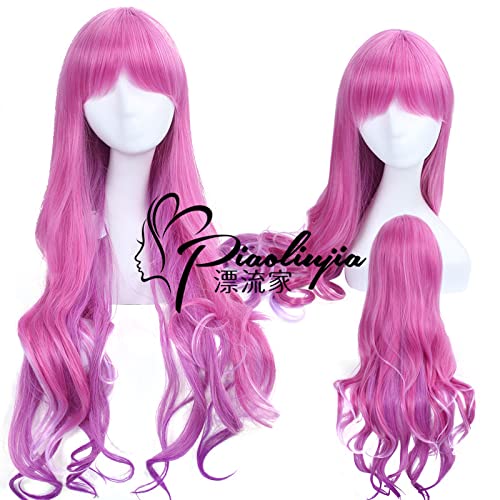 Wig for Matching Clothes Dressing Up Masquerade Cos Wig Warm And Warm Around The World Harajuku Wind Pink Purple Rainbow Gradient Afro 355 von RTGFS