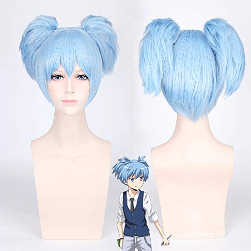 Wig for Props Matching Performance Modeling Cos Wig Assassination Classroom Chaotian Nagisa Blue Tiger Mouth Clip Anime Wig 417 von RTGFS