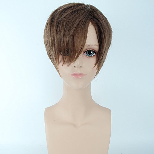 Wig for Props Matching Performance Modeling Cos Wig Attacking Giant Black 37 Points Youth Head Full-Time Master Ye Xiu Cos Color:Pl-253-3 Light Brown von RTGFS