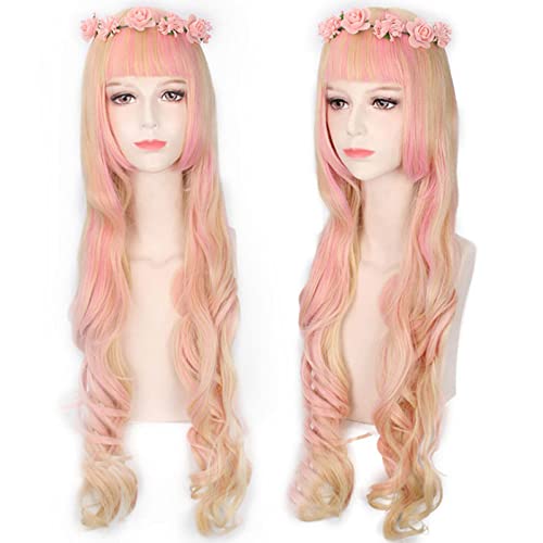 Wig for Props Matching Performance Modeling Cos Wig Lolita Wig Universal Long Curly Straight Short Hair Multi Color:Pl-189 von RTGFS