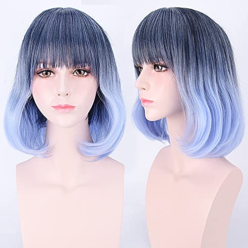 Wig for Props Matching Performance Modeling Cos Wig Lolita Wig Universal Long Curly Straight Short Hair Multi Color:Pl-447 von RTGFS